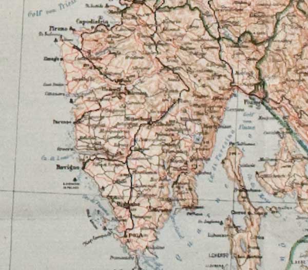 Geografska karta južnoga dijela Austro-Ugarske Monarhije